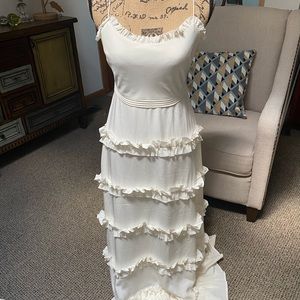 Off White J Crew Ruffle Gown